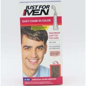 Just For Men Easy Comb-In Color A-40 Medium-Dark Brown Single App Haircolor Kit